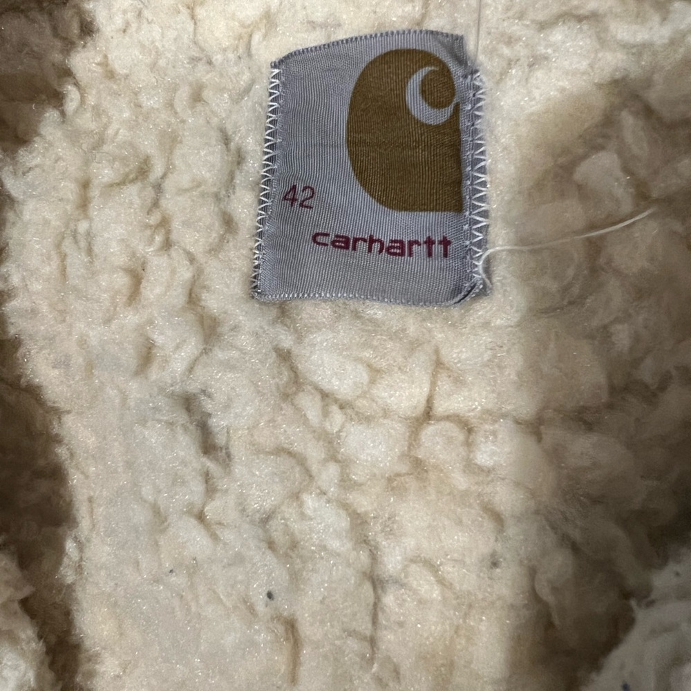 Vintage 70s Carhartt Sherpa Lined Denim Jacket 42 - image 5